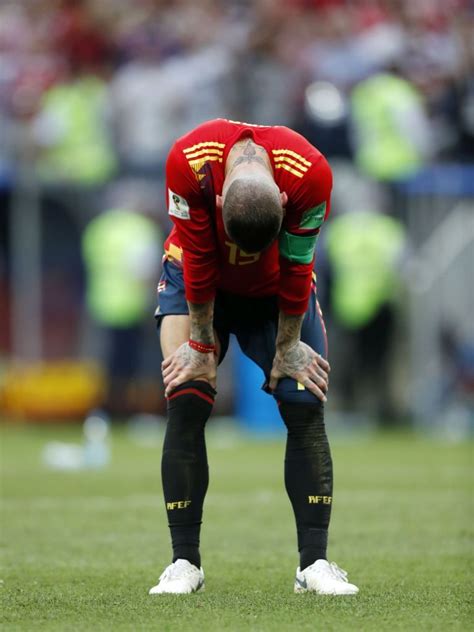 Sergio Ramos of Spain during the 2018 FIFA World Cup Russia round of 16 ...