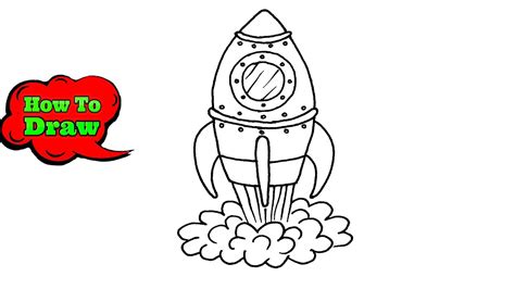 How To Draw A Rocket Ship Step By Step Easy Rocket Ship Drawing