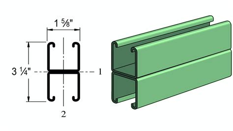 Unistrut P1001 1 625 X 3 25 12 Ga Back To Back Double Strut Channel