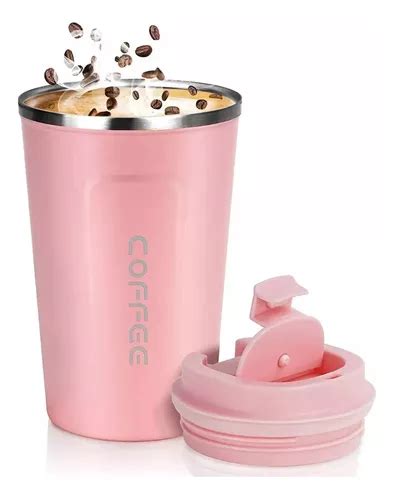 Vaso Termico Para Cafe Acero Inoxidable Premium Color Rosa