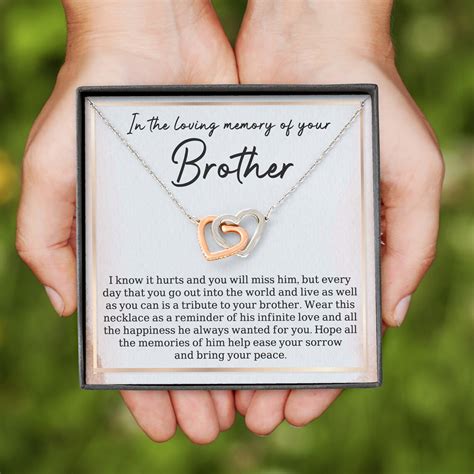 Brother Memorial Necklace Custom Hidden Message Jewelry Loss Etsy