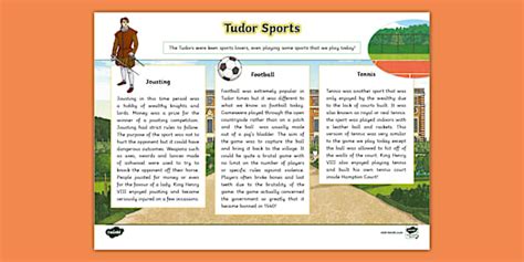 Tudor Sports Fact File Creat De Profesori Twinkl