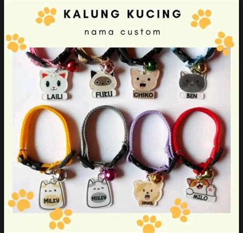 Kalung Kucing Custom Nama Dan Gambar Bisa Request Ke Sellernya Bagus