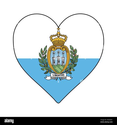 San Marino Heart Shape Flag Love San Marino Visit San Marino