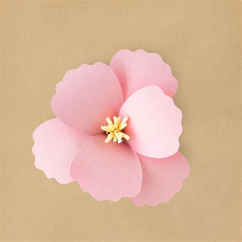 Pink flower paper craft | Premium PSD - rawpixel