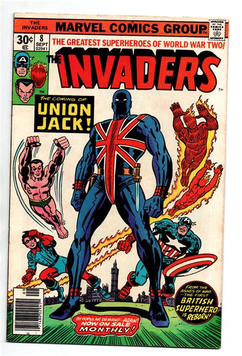 Invaders 8 Newsstand 1st Union Jack KEY Captain America 1976