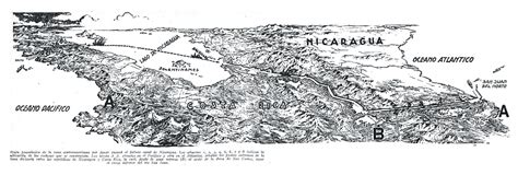 Panoramic view of Nicaragua Canal route Map • mappery