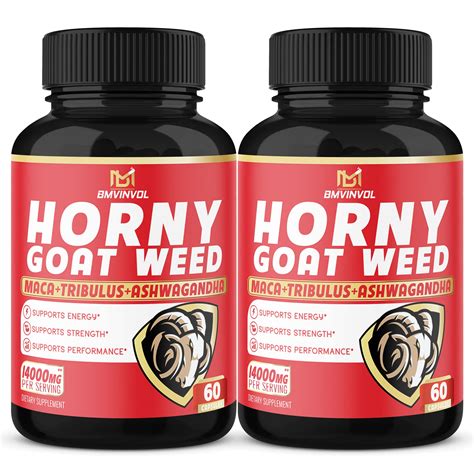 Horny Goat Weed Capsules 14000mg Herbal Blend With Maca Tribulus