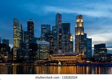 Singapore Skyline Night Stock Photo 118282024 | Shutterstock