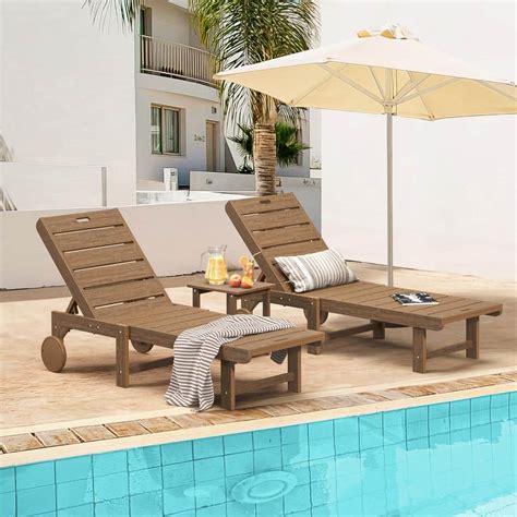 Lue Bona Heli Recycled Brown Patio Lounge Chair Plastic Stackable