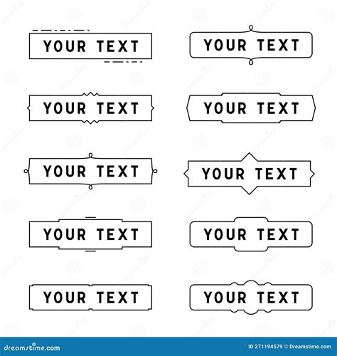 Line Frame Set For Your Text Stock Vector Illustration Of Simple