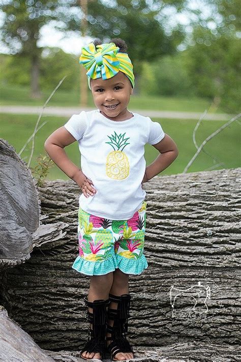 Girls Pineapple Outfit Girls Summer Outfit Pineapple Ruffle