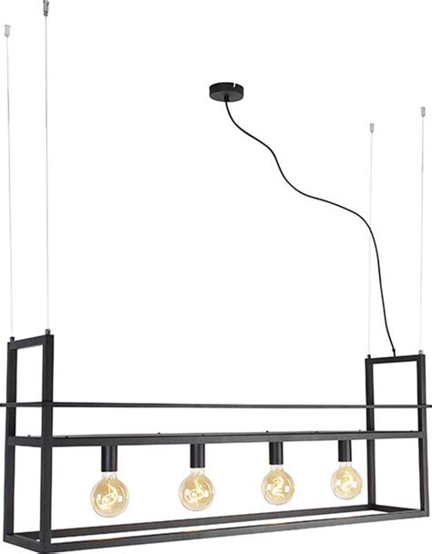 QAZQA Cage Rack Industriele LED Smart Hanglamp Eettafel Incl Wifi