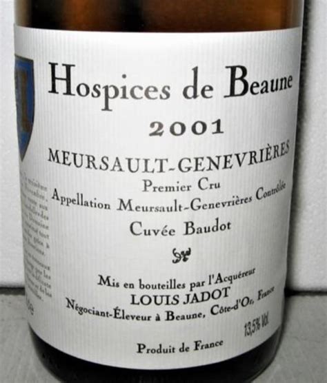 2001 Hospices de Beaune Meursault 1er Cru Les Genevrières Cuvée Baudot