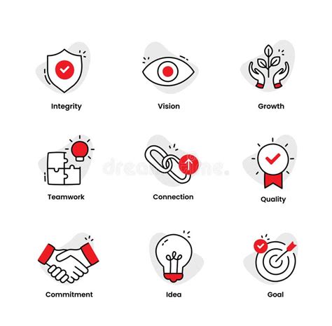 Core Values Icon Set With The Color The Modern Symbol Of Company Core