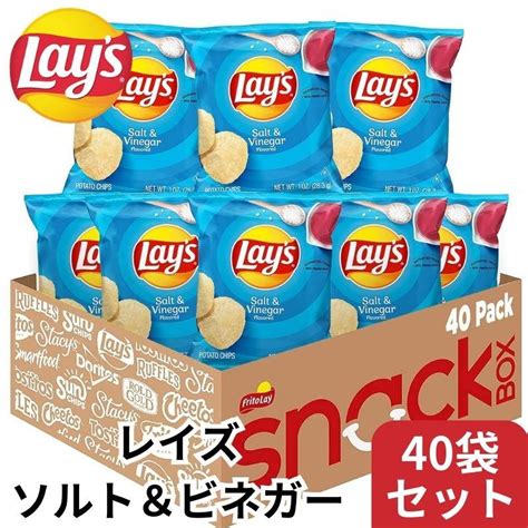 Lays レイズ ポテトチップス ソルト＆ビネガー 40袋入り レイズチップス まとめ買い 小袋 個包装 アメリカお菓子 Salt