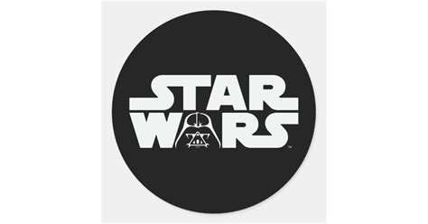 Darth Vader Star Wars Logo Classic Round Sticker | Zazzle