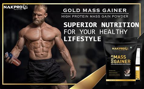 Nakpro Gold Mass Gainer Powder 1 Kg Double Rich Chocolate Lean Muscle Whey Protein Mass Gainer