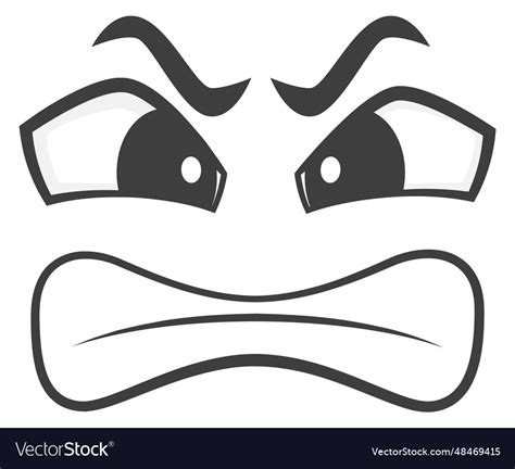 Angry face expression mad grumpy comic emoji Vector Image