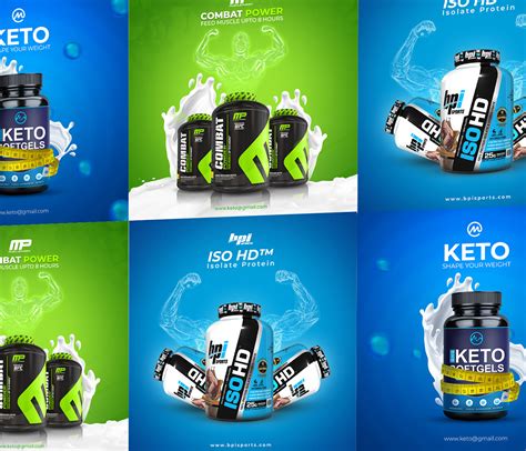 Protein Shake Product Social Media Ads Behance