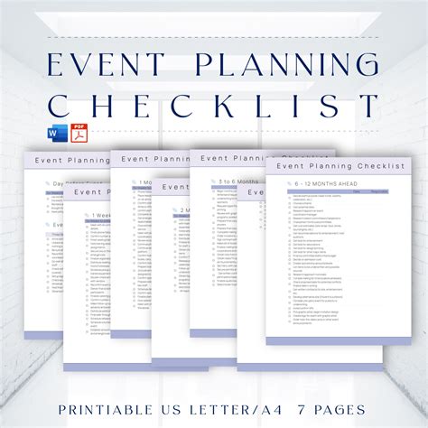 Editable Event Planning Checklist Template Printable Etsy