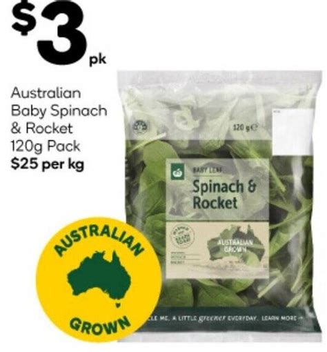 Australian Baby Spinach Rocket 120g Pack Offer At Woolworths