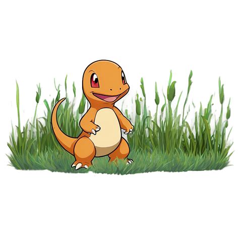 Charmander In Wild Grass Png Aov Png Image