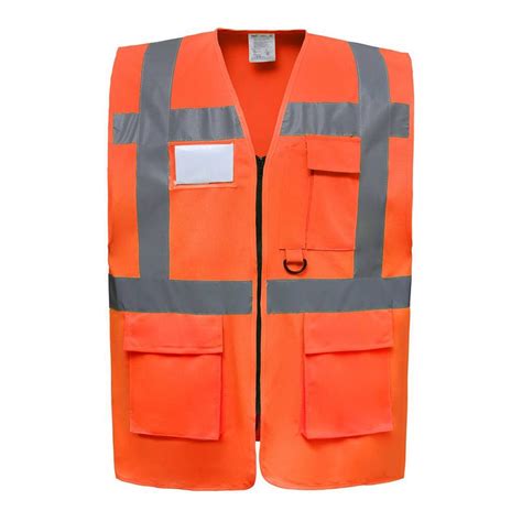 Gilet de sécurité à fermeture zippé orange fluo personnalisé