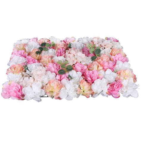 12 Pcs Artificial Silk Flower Wall Rose Flower Wall Panel Flower ...