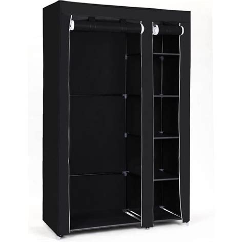armoire de rangement penderie pliable en tissu  tisse noir