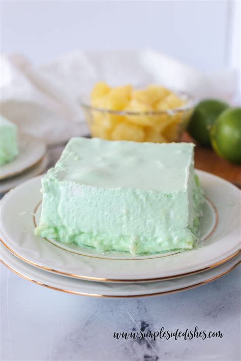 Side View Of A Slice Of Jello On A Plate Ready To Serve Lime Jello Recipes Lime Jello Salads