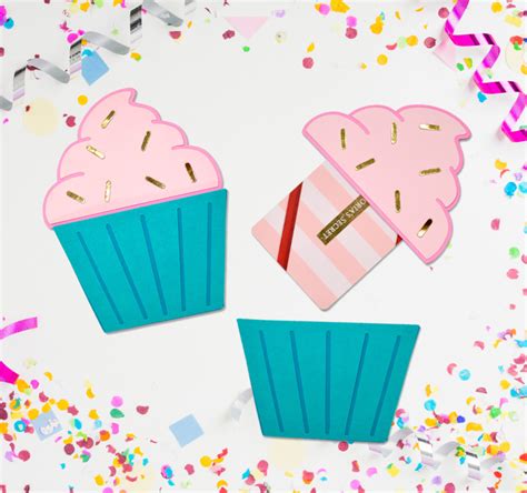 DIY Cupcake Gift Card Holder Free Birthday SVG Files