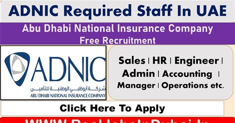 Abu Dhabi National Insurance Company Jobs In Dubai UAE 2021