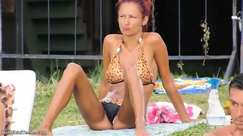 Sexy Bikini Girls Tanning At The Pool