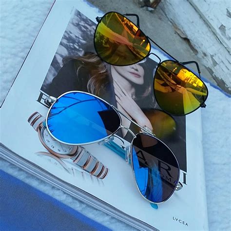 Color Tint And Color Mirrored Lens Sunglasses 1 Depop