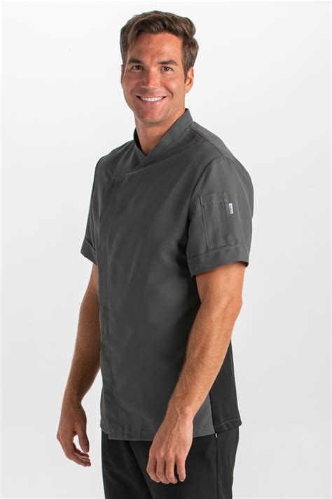 Uniforme De Cocinero En Microfibra Gris Ropa De Hosteleria En Microfibra