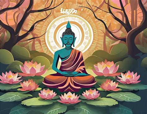 Premium Vector Illustration For Buddha Purnima Or Vesak Day