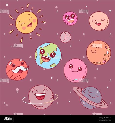 Cute Cartoon Planets