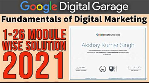 Google Digital Marketing Answers Of All Modules 1 26 Google Digital