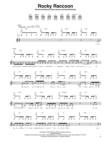 Rocky Raccoon By The Beatles Guitar Tab Guitar Instructor