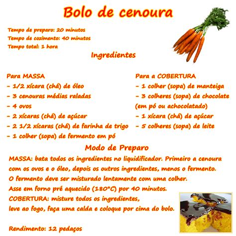 Atividade Receita De Bolo De Cenoura - REVOEDUCA