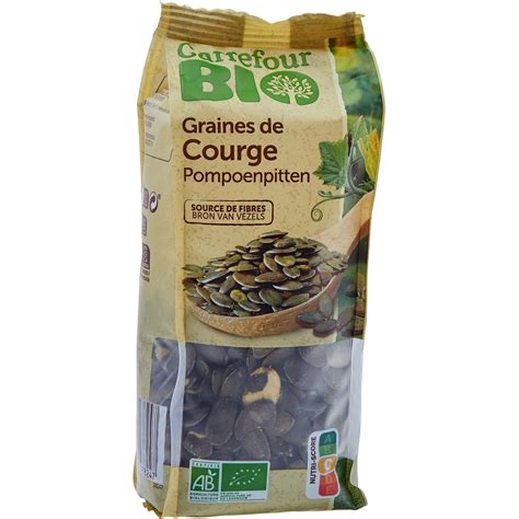 Graines De Courge Bio Carrefour Bio Le Sachet De G Prix Carrefour