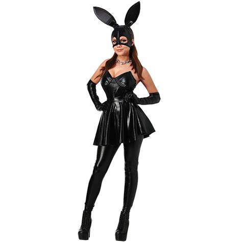 Women S Sexy Faux Leather Rabbit Outfit Bunny Girl Cosplay Adult