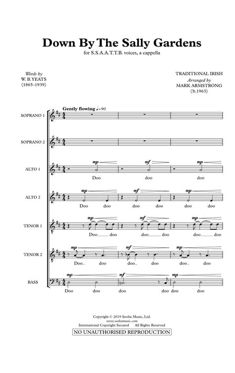 Down By The Salley Gardens Arr Mark Armstrong By Traditional Irish Sheet Music For Choir At