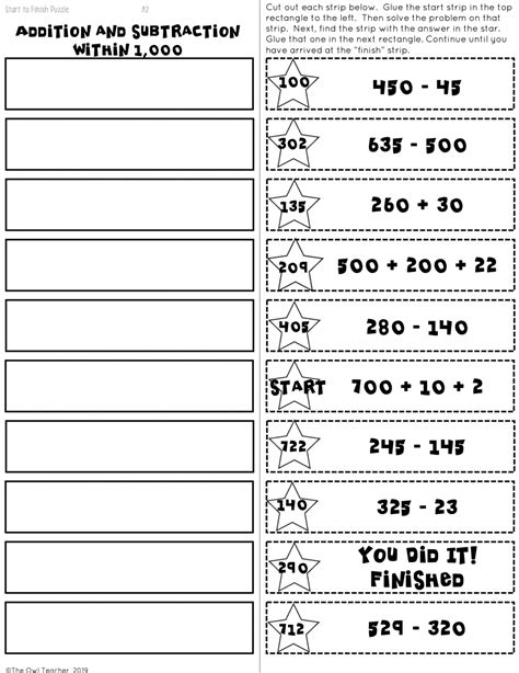 Adding And Subtracting Within 1000 Worksheet