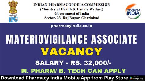 Recruitment Of B Tech M Pharma As A Materiovigilance Associate At