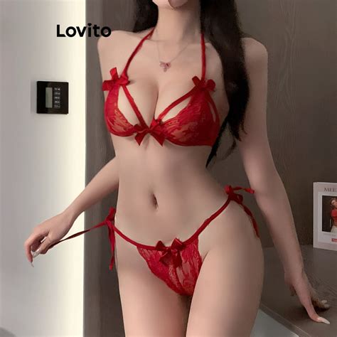 Lovito Sexy Plain Sexy Lingerie For Women LNA Shopee Malaysia