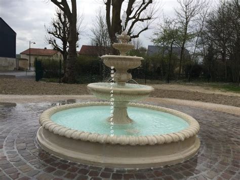 Fontaine Ext Rieur Bassin Rond En Pierre Reconstitu E Marne A Au