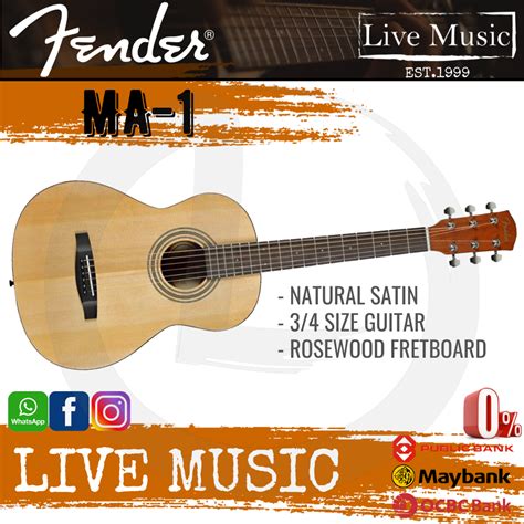 Fender MA-1 3/4 Acoustic Guitar (MA1/MA 1) | Lazada