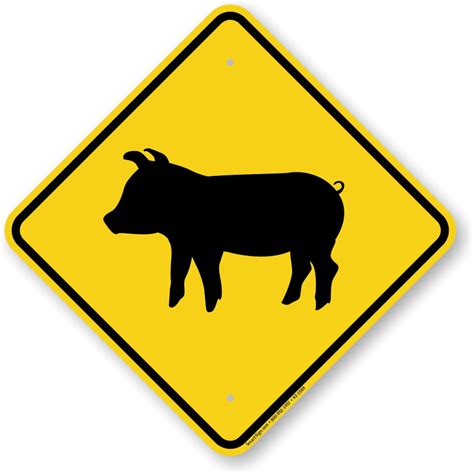 Pig Crossing Symbol Sign Sku K2 1569